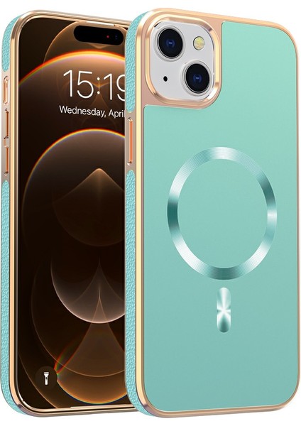 iPhone 15 Manyetik Kılıf Elektrokaplama Düşmeye Karşı Dayanıklı Tpu + Pc Telefon Arka Kapağı (Yurt Dışından)