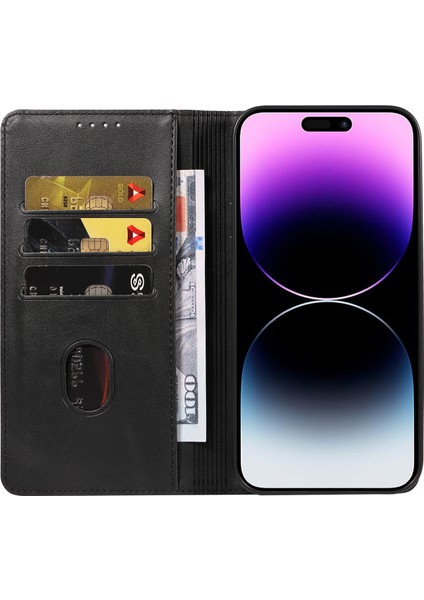 iPhone 15 Pro Max Cüzdan Manyetik Kapatma Dana Dokulu Deri Telefon Kılıfı (Yurt Dışından) fiyatları