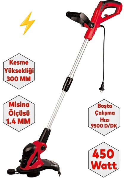 İyisi Yok Elektrikli Tırpan Çim Ot Kenar Kesme Biçme Makinesi Misinalı