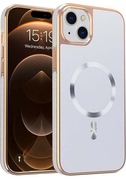 iPhone 15 Manyetik Kılıf Elektrokaplama Düşmeye Karşı Dayanıklı Tpu + Pc Telefon Arka Kapağı (Yurt Dışından)