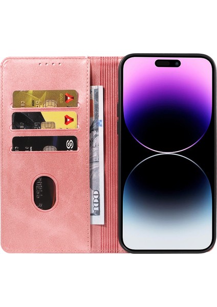 iPhone 15 Pro Max Cüzdan Manyetik Kapatma Dana Dokulu Deri Telefon Kılıfı (Yurt Dışından) fiyatları