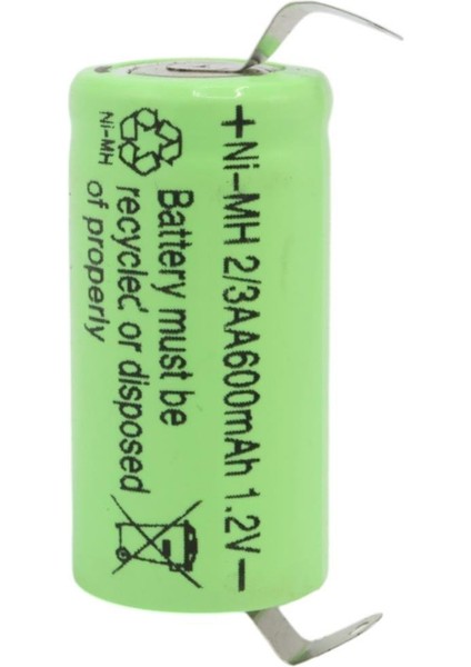 Powermaster 1.2 Volt 600 Mah Ni-Mh 2-3AA Şarjlı Puntalı Lityum Pil PM-17934