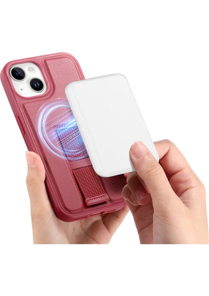 iPhone 15 Manyetik Kılıf Bileklik Pu Deri + Pc Darbeye Dayanıklı Telefon Kılıfı (Yurt Dışından) fiyatları
