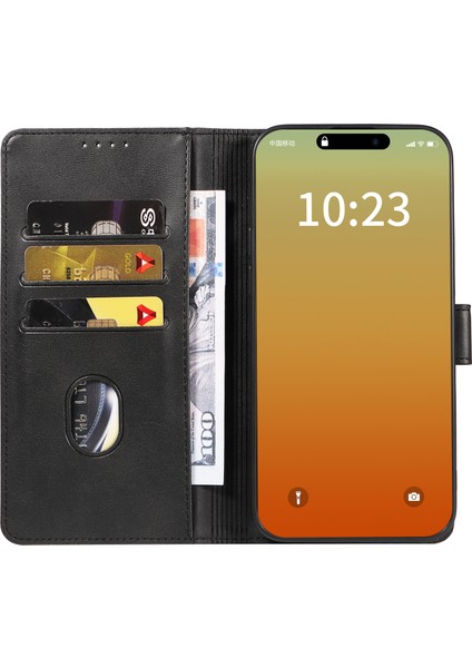 iPhone 15 Pro Max Deri Dana Dokulu Kapaklı Cüzdan Telefon Kılıfı (Yurt Dışından) fiyatları