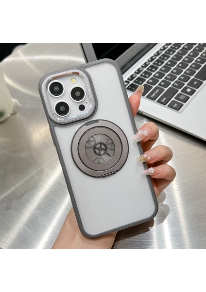 iPhone 15 Pro Max Manyetik Kılıf Tpu + Akrilik Ayaklı Telefon Arka Kapağı (Yurt Dışından)
