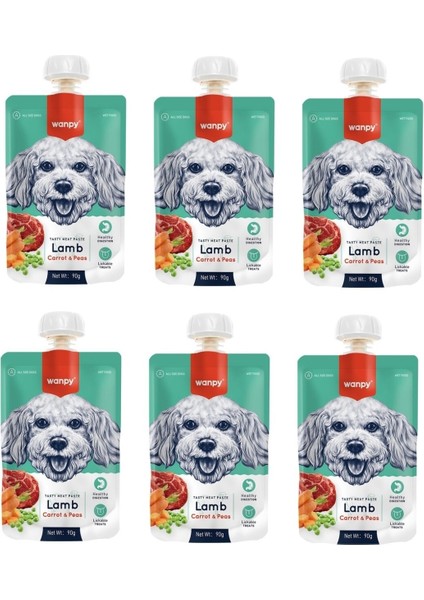 Taze Kuzu Etli & Havuçlu Köpek Et Ezmesi 90 Gr. x 6 Adet