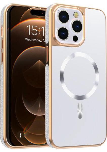 iPhone 15 Pro Manyetik Kılıf Elektrokaplama Düşmeye Karşı Dayanıklı Tpu + Pc Telefon Arka Kapağı (Yurt Dışından)
