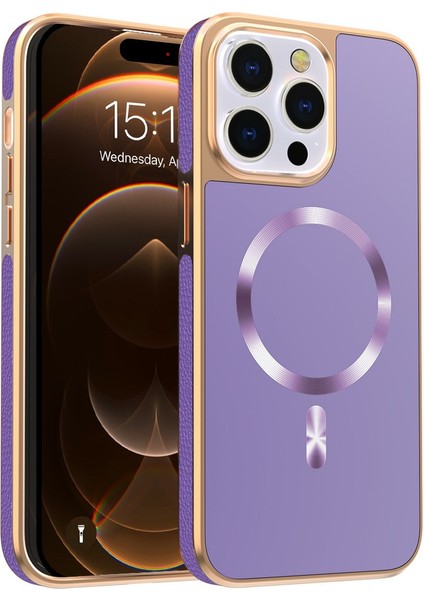 iPhone 15 Pro Manyetik Kılıf Elektrokaplama Düşmeye Karşı Dayanıklı Tpu + Pc Telefon Arka Kapağı (Yurt Dışından)