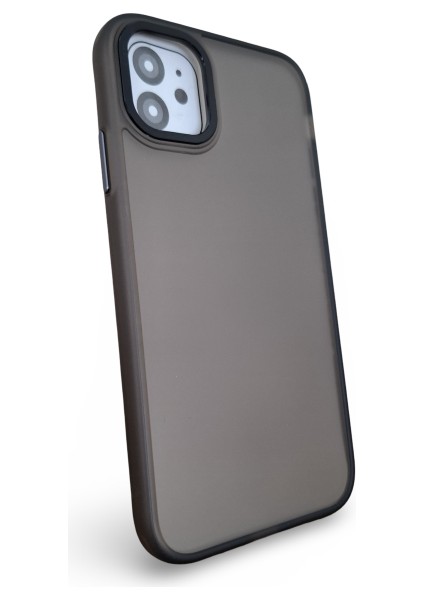 iPhone 11 Uyumlu Kamera Koruma Çıkıntılı Metal Tuşlu Mat Şeffaf Orta Sertlikte Yüksek Kaliteli Kılıf