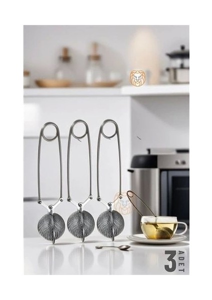 Kıskaçlı Bitki Çayı Filtresi Top Çay Demliği Çay Filtresi Maşası 3 Adet