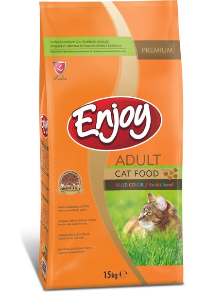 Multi Color Renkli Taneli Yetişkin Kedi Mamasi 15 kg