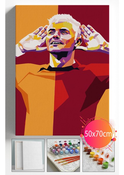 Sayılarla Boyama Seti Numaralı Tuval Fırça Boya Dahil Kasnaklı Set 50X70 cm - Icardi