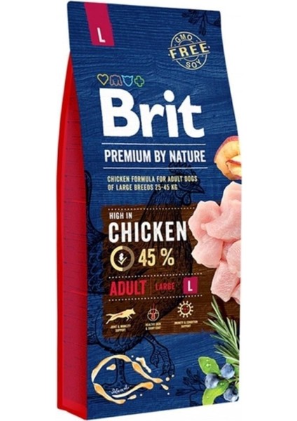 Brit Premium Nature Büyük Irk Tavuklu Yetişkin Köpek Maması 15 kg