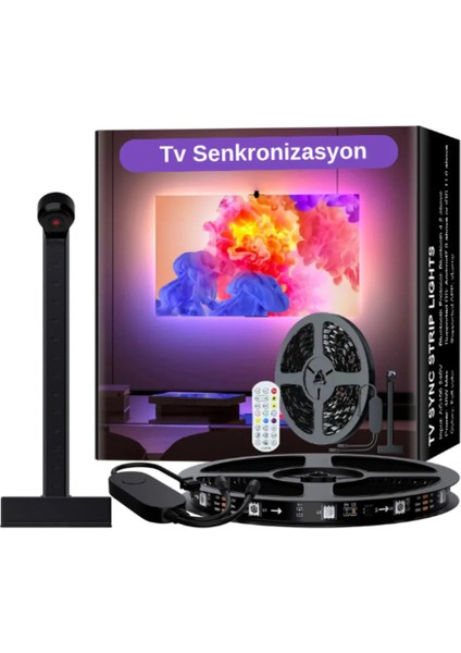 Ambiyans Tv Sekronizasyon 5 Metre Telefon Bluetooth ve Kumanda Kontrol 70-75 Inch | Rgb Şerit LED