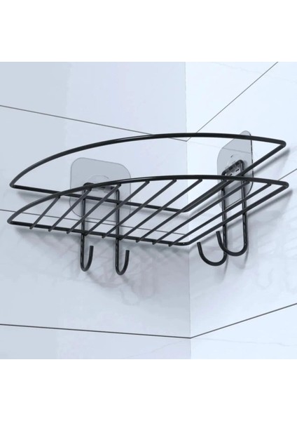 Yapışkanlı Banyo Köşeliği Kancalı Köşe Rafı Duş Şampuanlık Duvar Düzenleyici Organizer Raf (5047) fiyatları