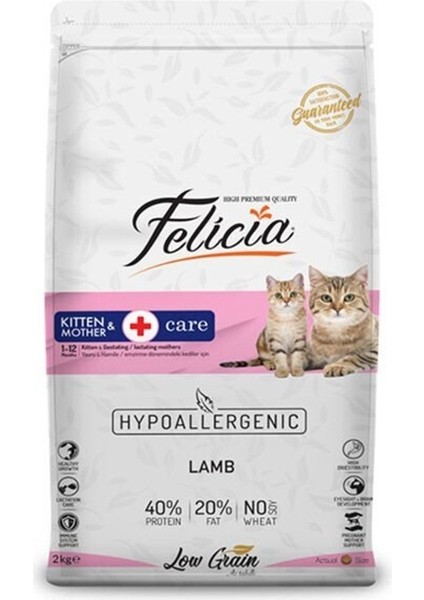 Düşük Tahıllı Hipoalerjenik Kuzu Etli Anne ve Yavru Kedi Maması 2 kg