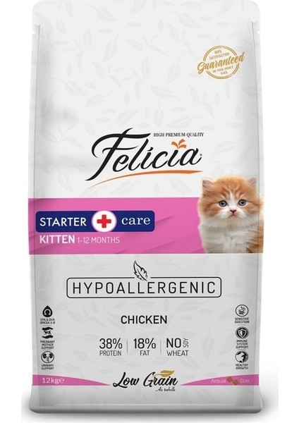 12 kg Yavru Tavuklu Az Tahıllı Hypoallergenic Kedi Maması