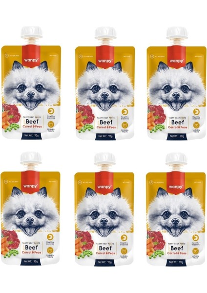 Taze Sığır Etli & Havuçlu Köpek Et Ezmesi 90 Gr. x 6 Adet