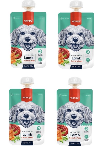 Taze Kuzu Etli & Havuçlu Köpek Et Ezmesi 90 Gr. x 4 Adet
