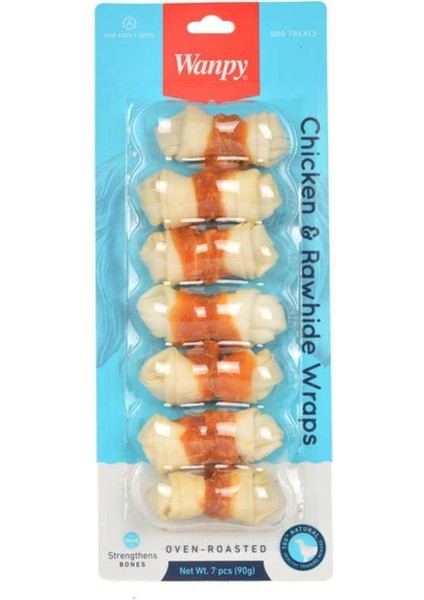 Tavuk Sargılı 7'li Çiğneme Kemiği Köpek Ödülü 90GR