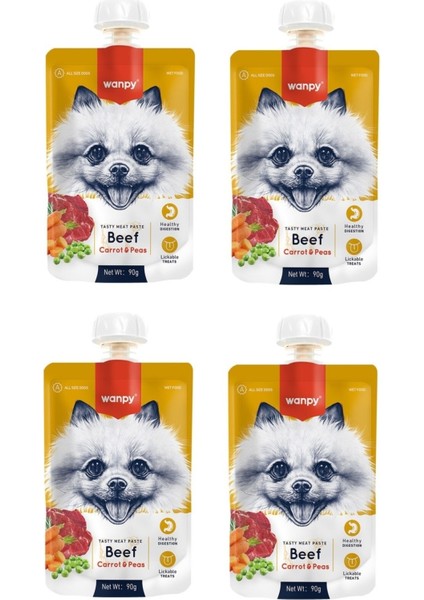 Taze Sığır Etli & Havuçlu Köpek Et Ezmesi 90 Gr. x 4 Adet