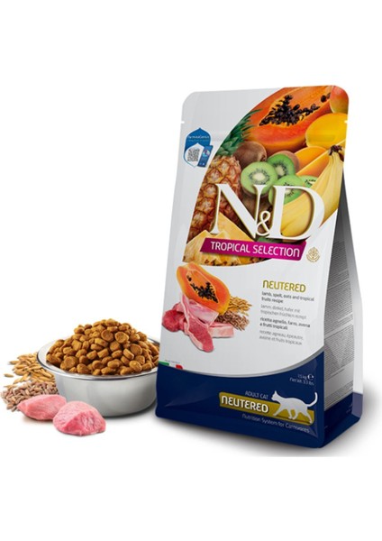 Nd Tropical Selection Kuzu Etli Tropikal Meyveli Kısırlaştırılmış Kedi Maması 10 kg