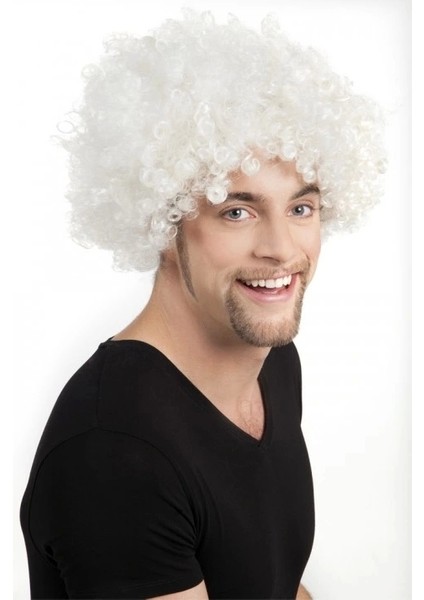 Beyaz Renk Kıvırcık Afro Bonus Peruk (5047) fiyatları