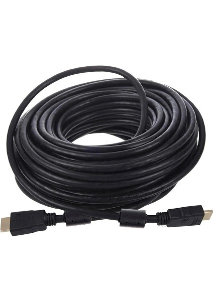 Plastik Düz Siyah 20 Metre Gold Poşetli HDMI Kablo (5047)