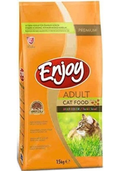 15 kg Renkli Tanecikli Yetişkin Kedi Maması