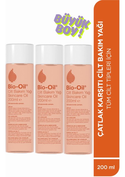 çatlak Karşıtı & Nemlendirici Cilt Bakım Yağı 200 ml x 3 Adet