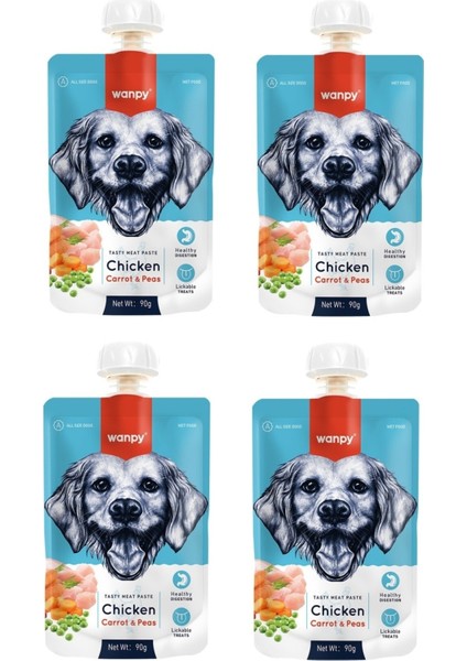 Taze Tavuklu & Havuçlu Köpek Et Ezmesi 90 Gr. x 4 Adet