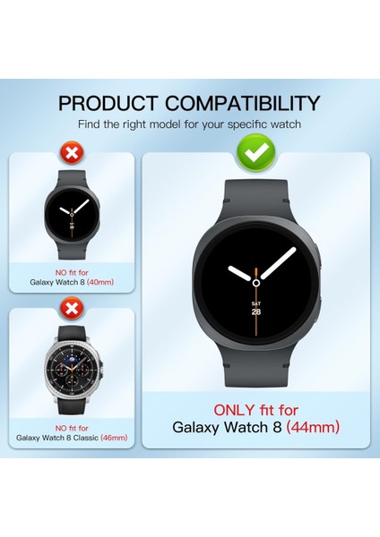Samsung Galaxy Watch 8 44MM Sert Pc Kasa ve Ekran Koruyucu 14 modelleri