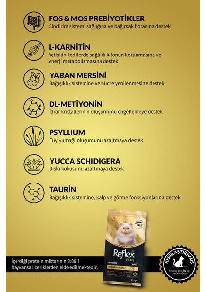 Plus Persian Yetişkin Kedi Maması 1,5 kg modelleri