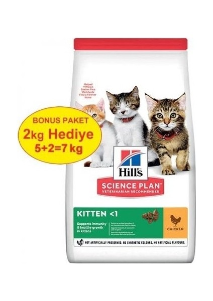 Science Plan Kitten Tavuklu Yavru Kedi Maması 5 kg (+2 kg Hediyeli)
