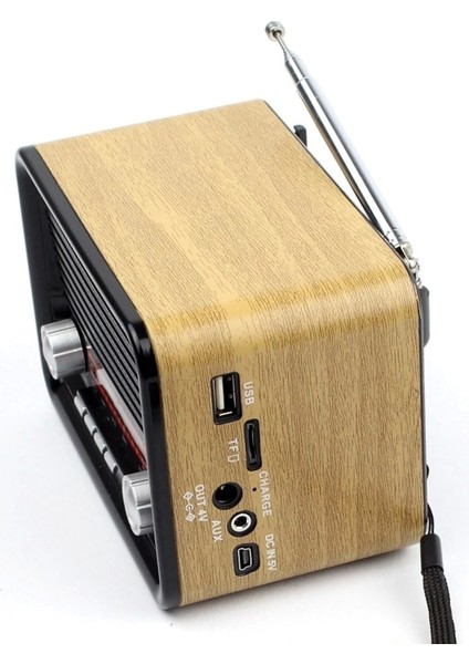 Nostalji Radyo Nns NS-1537BT Şarjlı Fm Radyo Bluetooth USB Aux Tf