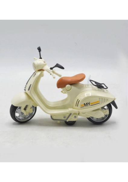 Vespa Motosiklet Çek Bırak Die-Cast Vp | Sesli ve Işıklı 1:10 Ölçek modelleri