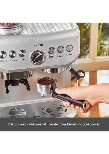 Coffee Art Barista Kahve Öğütücülü, Süt Köpürtücülü, 15 Bar Basınçlı Espresso, Latte, Cappuccino, Americano Makinesi 2 Lt fırsatları