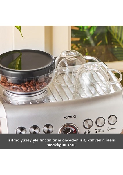 Coffee Art Barista Kahve Öğütücülü, Süt Köpürtücülü, 15 Bar Basınçlı Espresso, Latte, Cappuccino, Americano Makinesi 2 Lt indirimleri