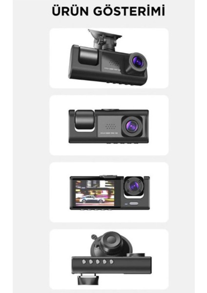 Araç Içi 1080P 3 Kameralı LCD Ekranlı Gece Görüşlü , G-Sensör , Geri Görüş Kamera fırsatları