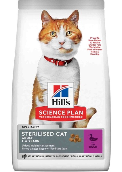 Hills Sterilised Ördekli Kısır Kedi Maması 3kg Ördekli Kısırlaştırılmış Kedi Maması