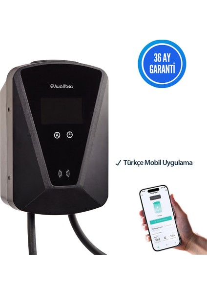 22 Kw 5 Mt Kablolu Sabit Duvar Tipi Elektrikli Araç Şarj Cihazı fiyatları