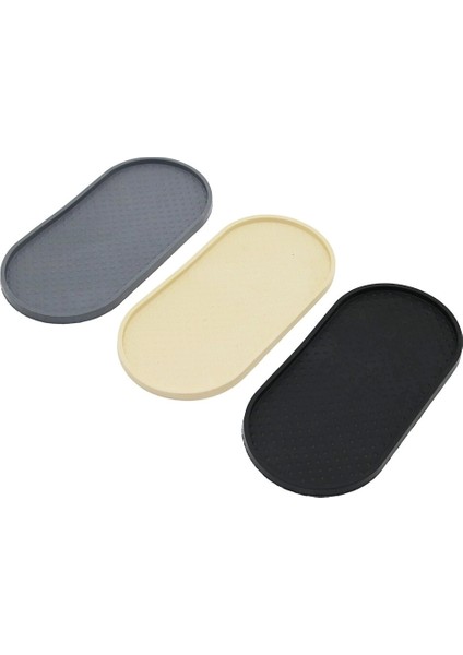Düz Oval Renkli Silikon Yağdanlık - Sabunluk Altlık 12 x 24.5cm (5047)
