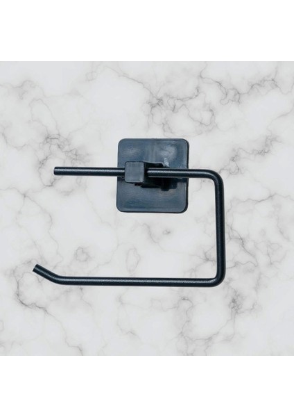 Kendiliğinden Yapışkanlı Siyah Paslanmaz Metal Kapaksız Tuvalet Kağıtlığı Aparatı (5047) fiyatları