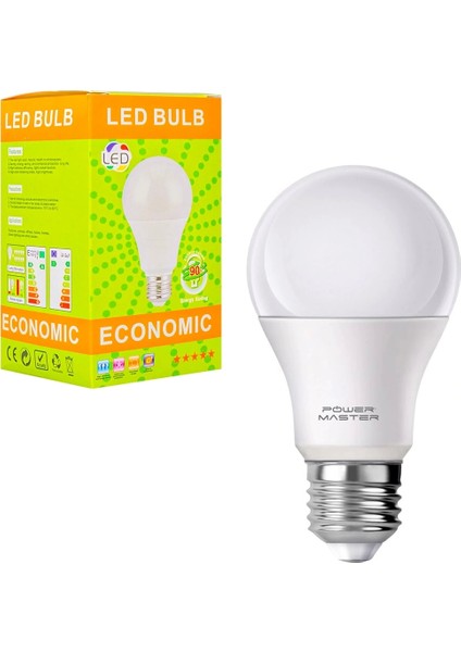E27-220V 9 Watt 6500K Beyaz LED Ampul (5047)