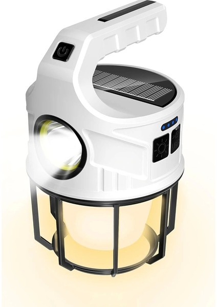 Solar 6 Fonksiyonlu El Feneri Işıldak Şarj Lamba KL-537A (5047)