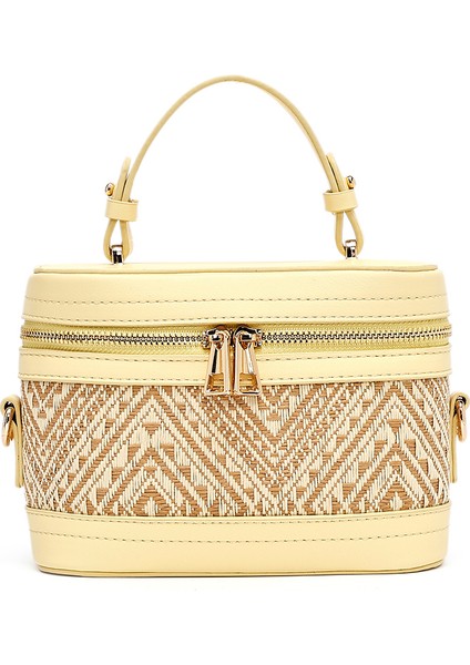 Kadın Sarı Uzun Askılı Desenli Mini Kutu Çapraz Çanta 25SBD262014 fırsatları