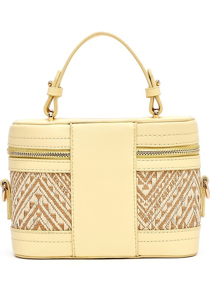 Kadın Sarı Uzun Askılı Desenli Mini Kutu Çapraz Çanta 25SBD262014 indirimleri