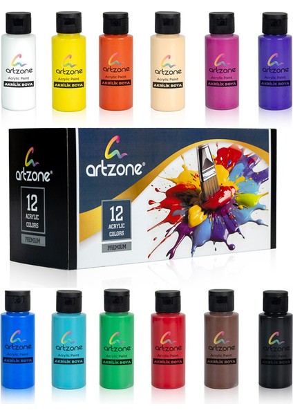 Akrilik Boya Seti 12 Renk x 60ML.
