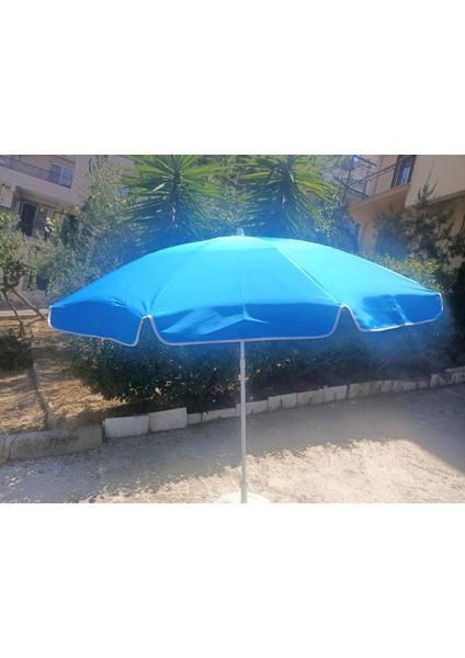 10 Telli Plaj Balkon Bahçe Şemsiyesi Eğilebilir 200 Cm Çap Kalın Kumaş (mavi)