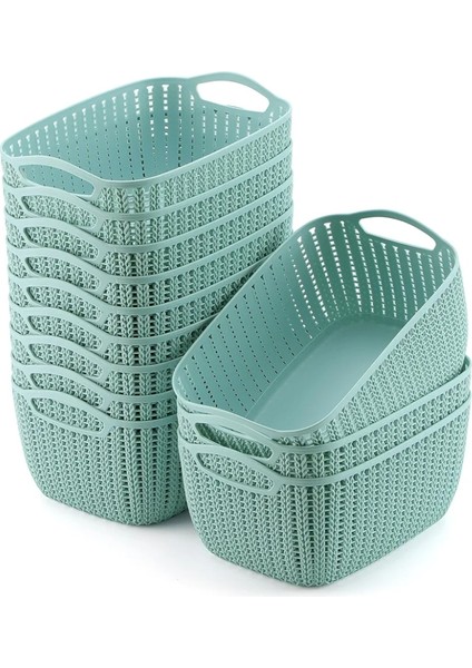 Mint Yeşili Hasır Görünümlü Çamaşır Sepeti – 39 Litre, Geniş Hacimli